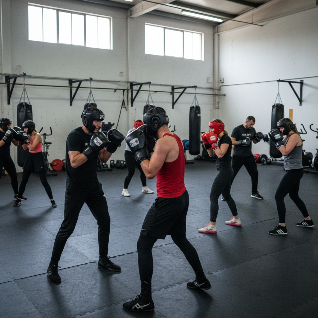 technical sparring boxing class without a ring