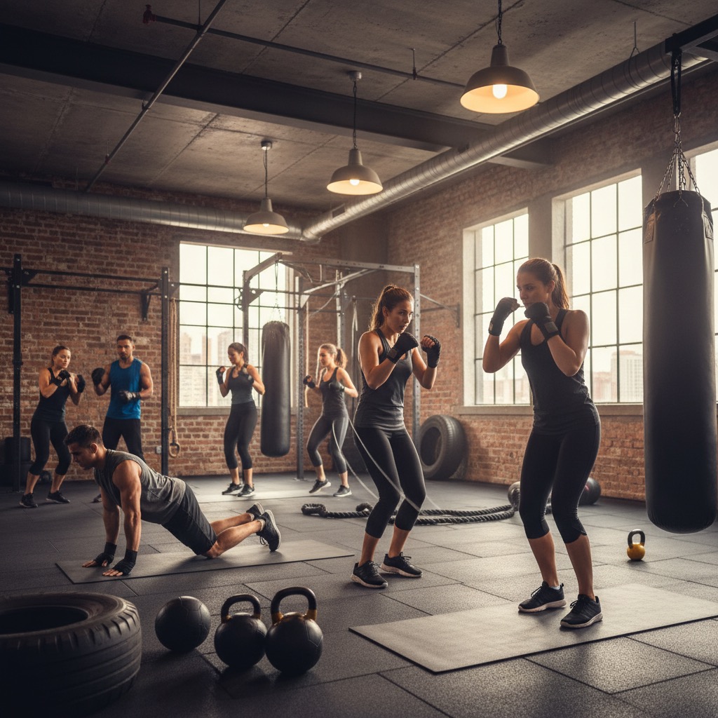 circuits boxing exercise class